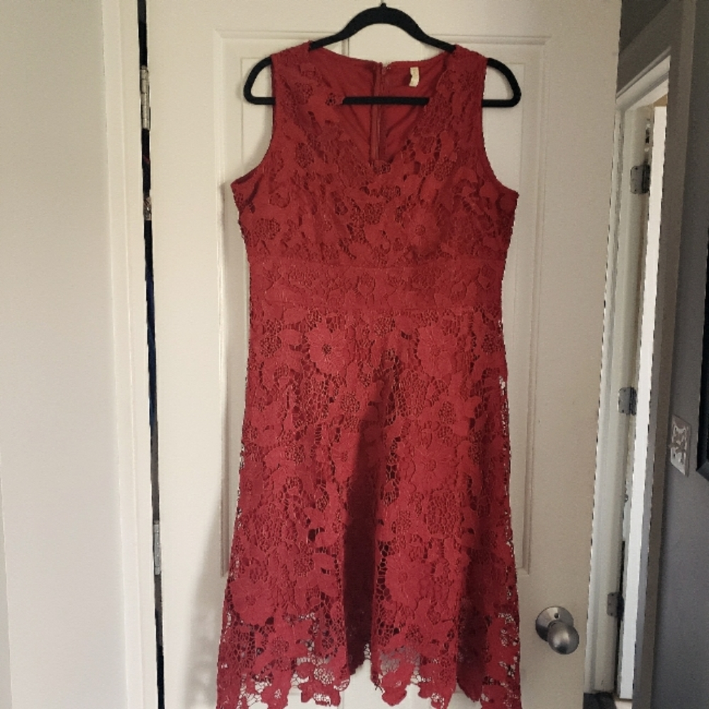 Burgundy lace dress